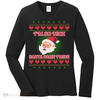I'm So Nice Santa Came Twice Women's Long Sleeve Shirt thumb 0