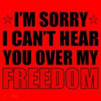 I'm Sorry I Can't Hear You Over My Freedom USA Santa Hat thumb 1