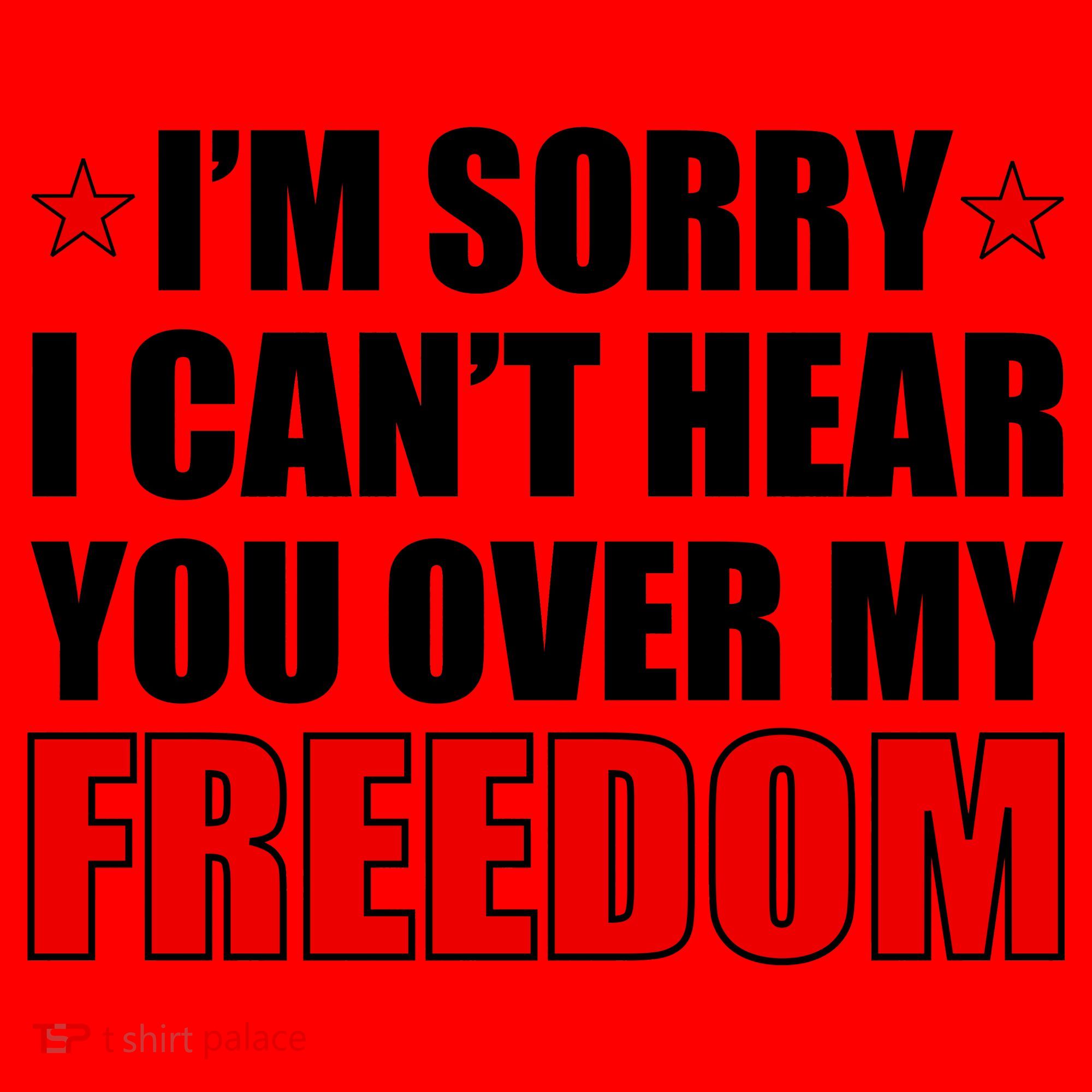 I'm Sorry I Can't Hear You Over My Freedom USA Santa Hat