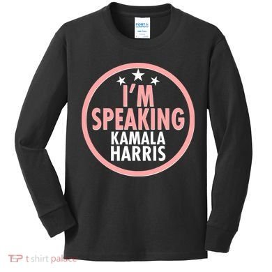 I'm Speaking Emblem Kamala Harris Madam Vice President Kids Long Sleeve Shirt