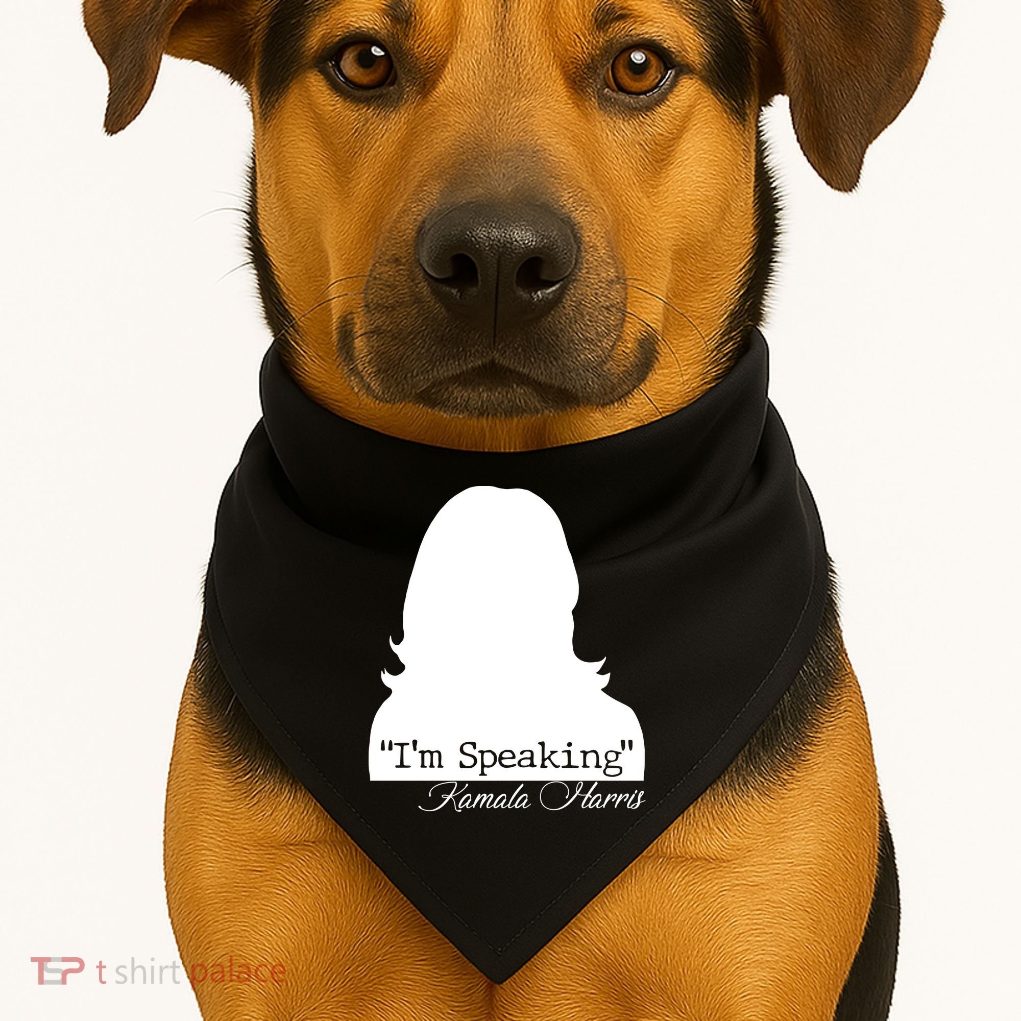 I'm Speaking Kamala Harris Silhouette  USA-Made Doggie Bandana