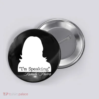 I'm Speaking Kamala Harris Silhouette  Button