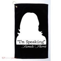 I'm Speaking Kamala Harris Silhouette  Golf Towel thumb 0