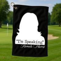 I'm Speaking Kamala Harris Silhouette  Golf Towel thumb 1
