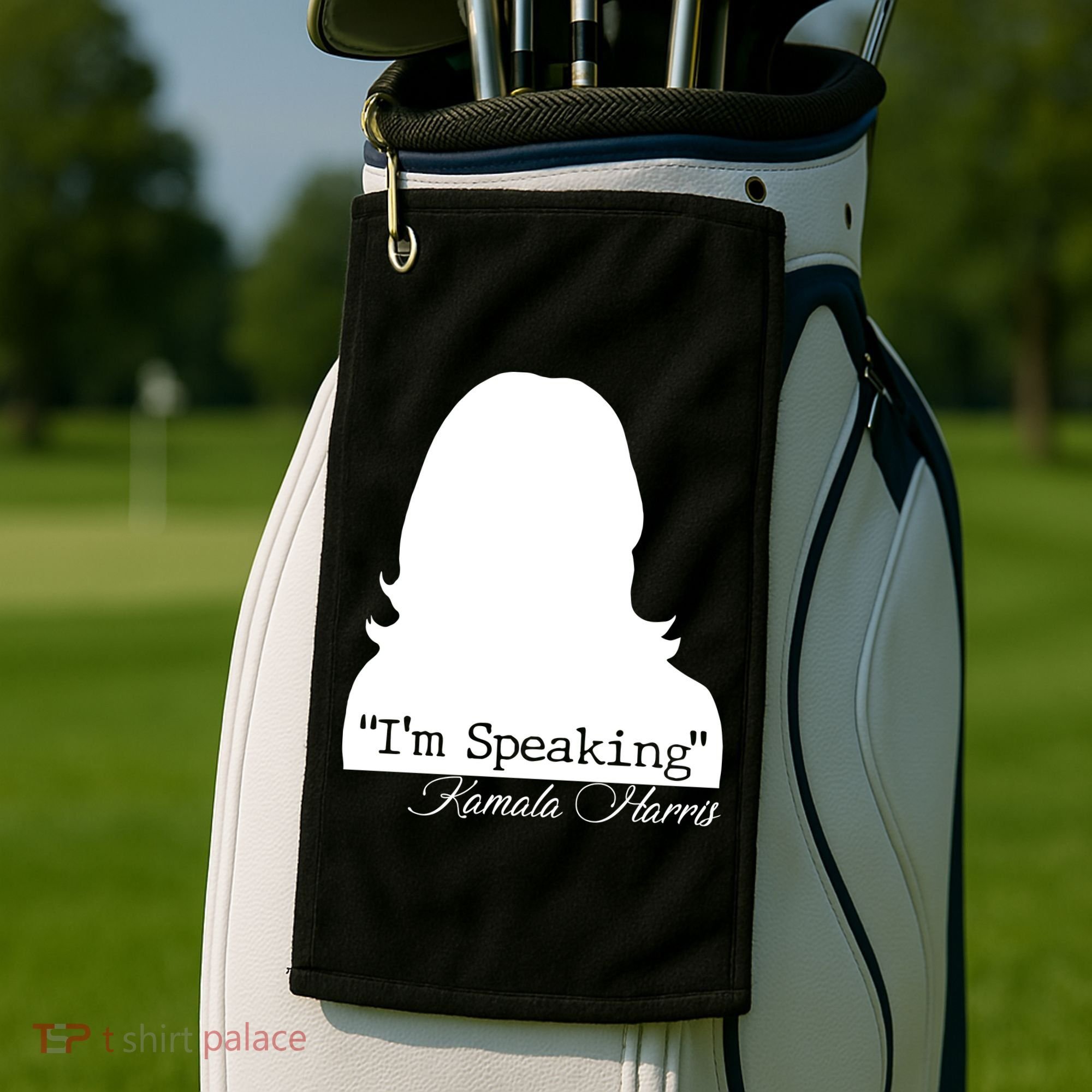 I'm Speaking Kamala Harris Silhouette  Golf Towel