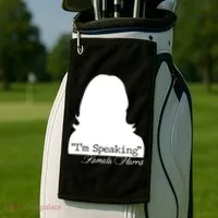 I'm Speaking Kamala Harris Silhouette  Golf Towel thumb 2