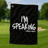 I'm Speaking Kamala Harris Vice President Debate Quote Golf Towel thumb 1