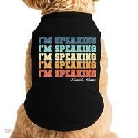 I'm Speaking pattern Kamala Harris Madam Vice President Doggie Tank thumb 0