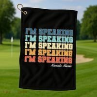 I'm Speaking pattern Kamala Harris Madam Vice President Golf Towel thumb 1