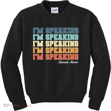 I'm Speaking pattern Kamala Harris Madam Vice President Kids Sweatshirt