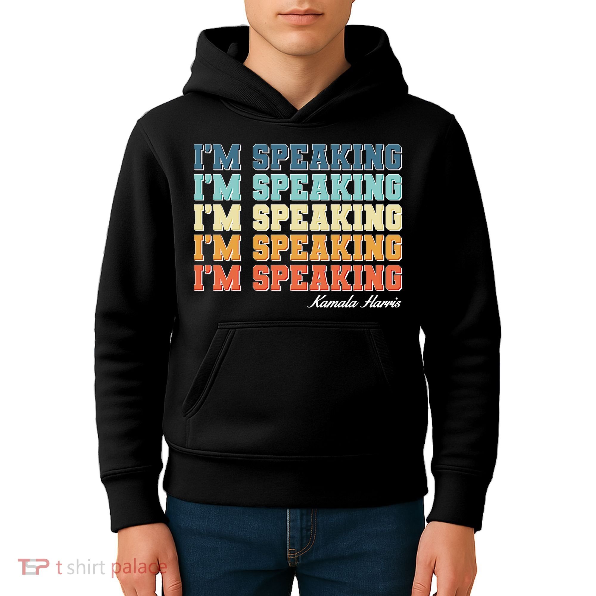 I'm Speaking pattern Kamala Harris Madam Vice President Kids Hoodie