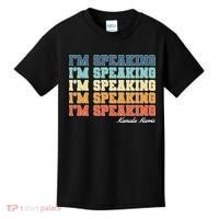 I'm Speaking pattern Kamala Harris Madam Vice President Kids T-Shirt thumb 0