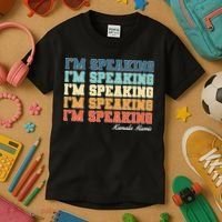 I'm Speaking pattern Kamala Harris Madam Vice President Kids T-Shirt thumb 3