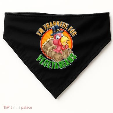 I'm Thankful For Vegetarians Funny Thanksgiving USA-Made Doggie Bandana