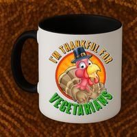 I'm Thankful For Vegetarians Funny Thanksgiving Coffee Mug thumb 2
