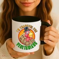 I'm Thankful For Vegetarians Funny Thanksgiving Coffee Mug thumb 3