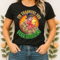 I'm Thankful For Vegetarians Funny Thanksgiving Women's T-Shirt thumb 2