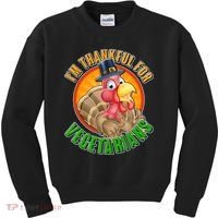 I'm Thankful For Vegetarians Funny Thanksgiving Kids Sweatshirt thumb 0