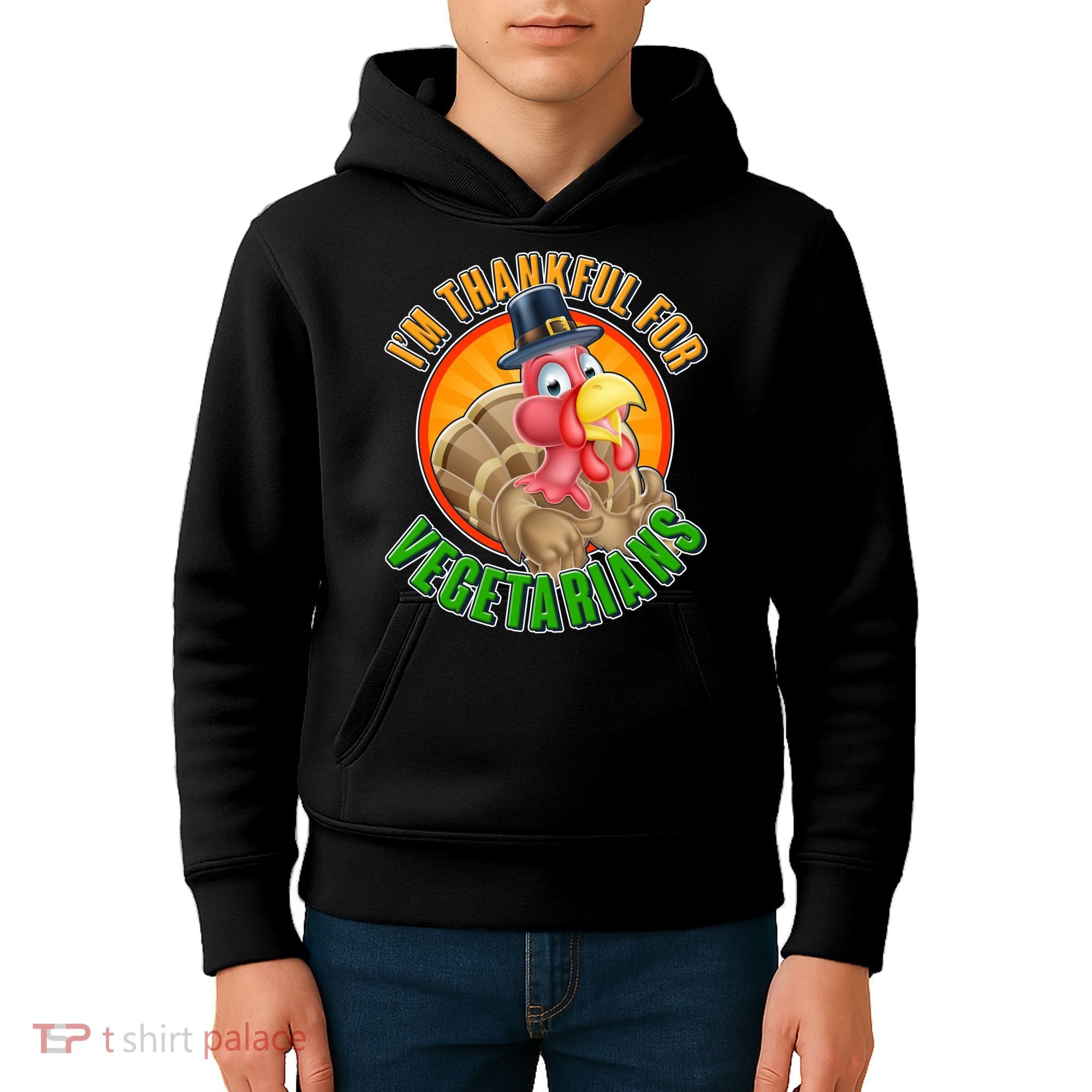 I'm Thankful For Vegetarians Funny Thanksgiving Kids Hoodie