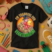 I'm Thankful For Vegetarians Funny Thanksgiving Kids T-Shirt thumb 3