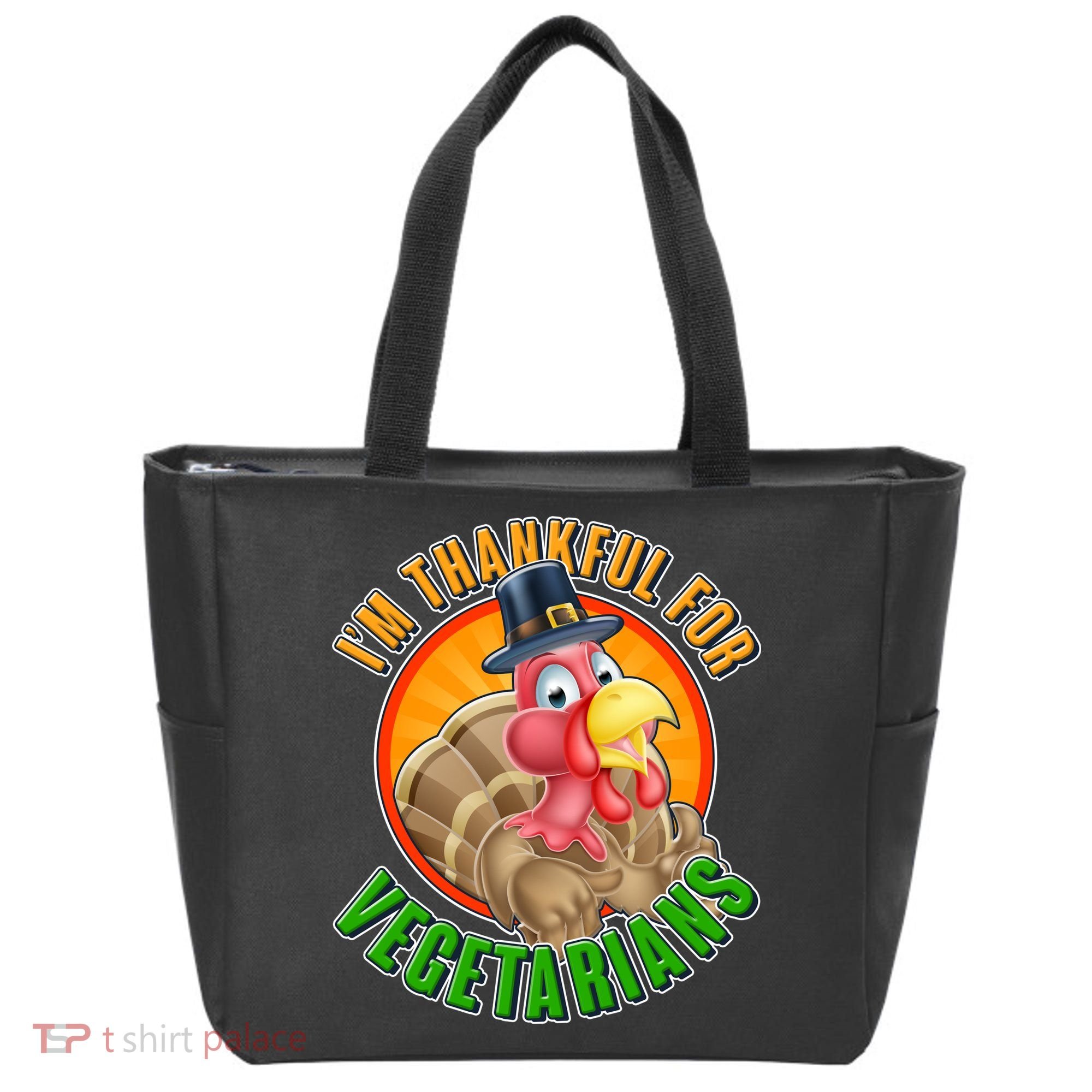 I'm Thankful For Vegetarians Funny Thanksgiving Tote Bag