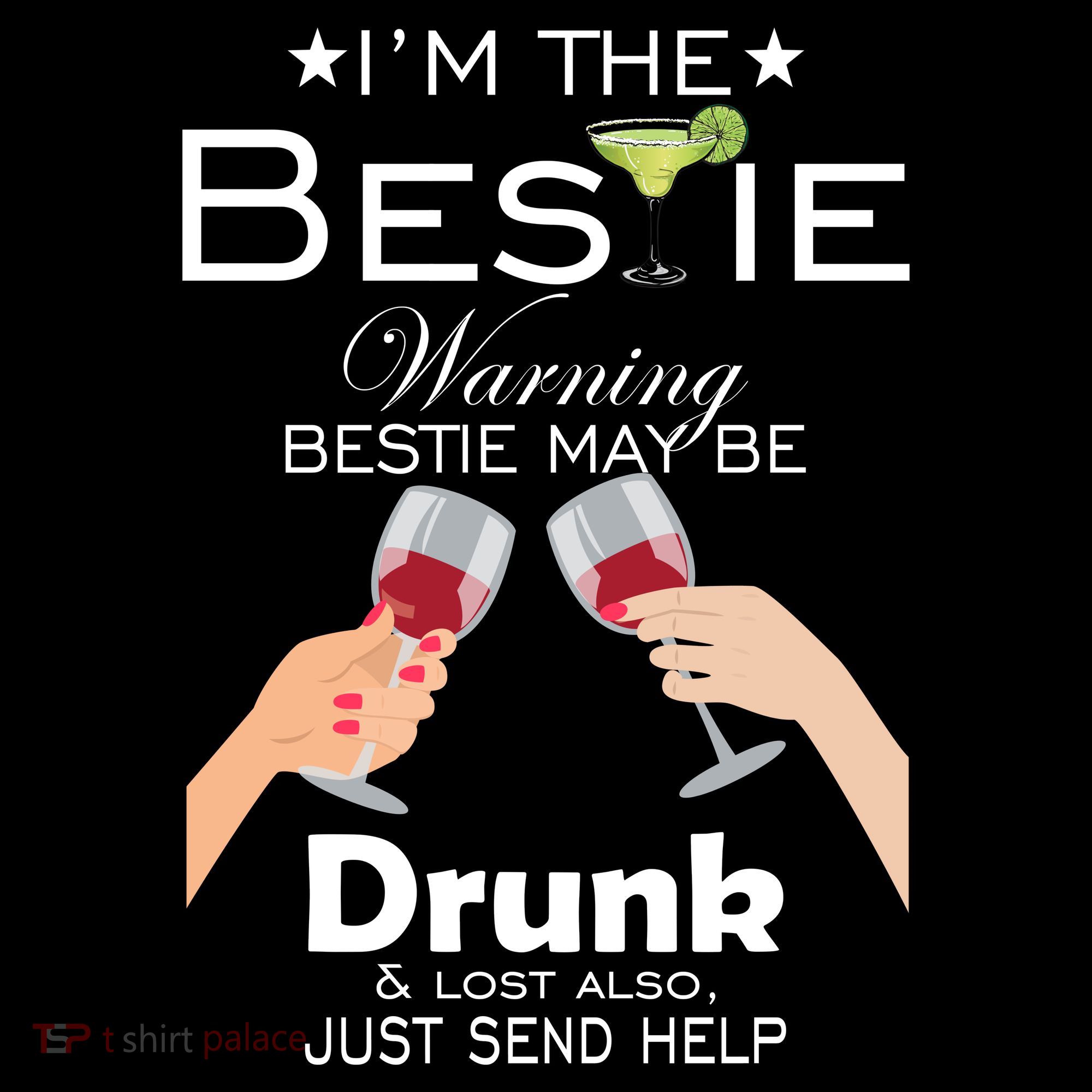 I'm The Bestie Warning Drunk Lost Just Send Help Ornament