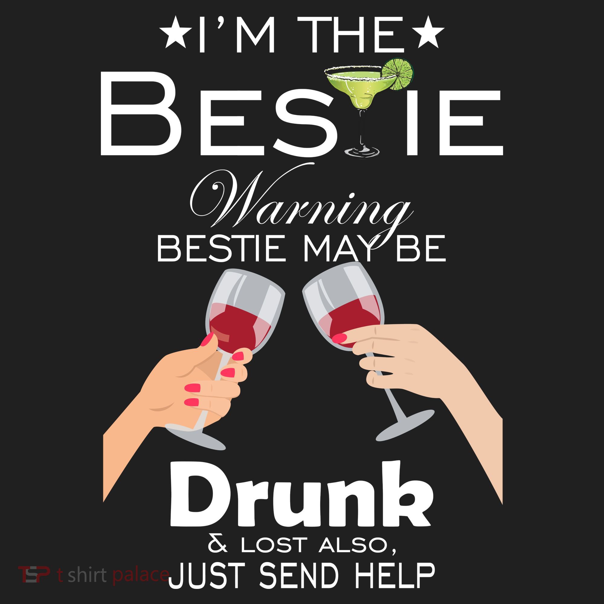 I'm The Bestie Warning Drunk Lost Just Send Help Golf Towel