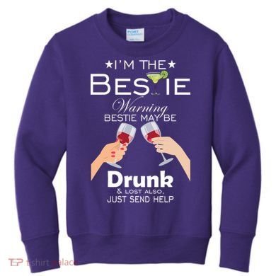 I'm The Bestie Warning Drunk Lost Just Send Help Kids Sweatshirt