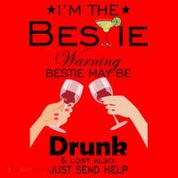 I'm The Bestie Warning Drunk Lost Just Send Help Santa Hat thumb 1
