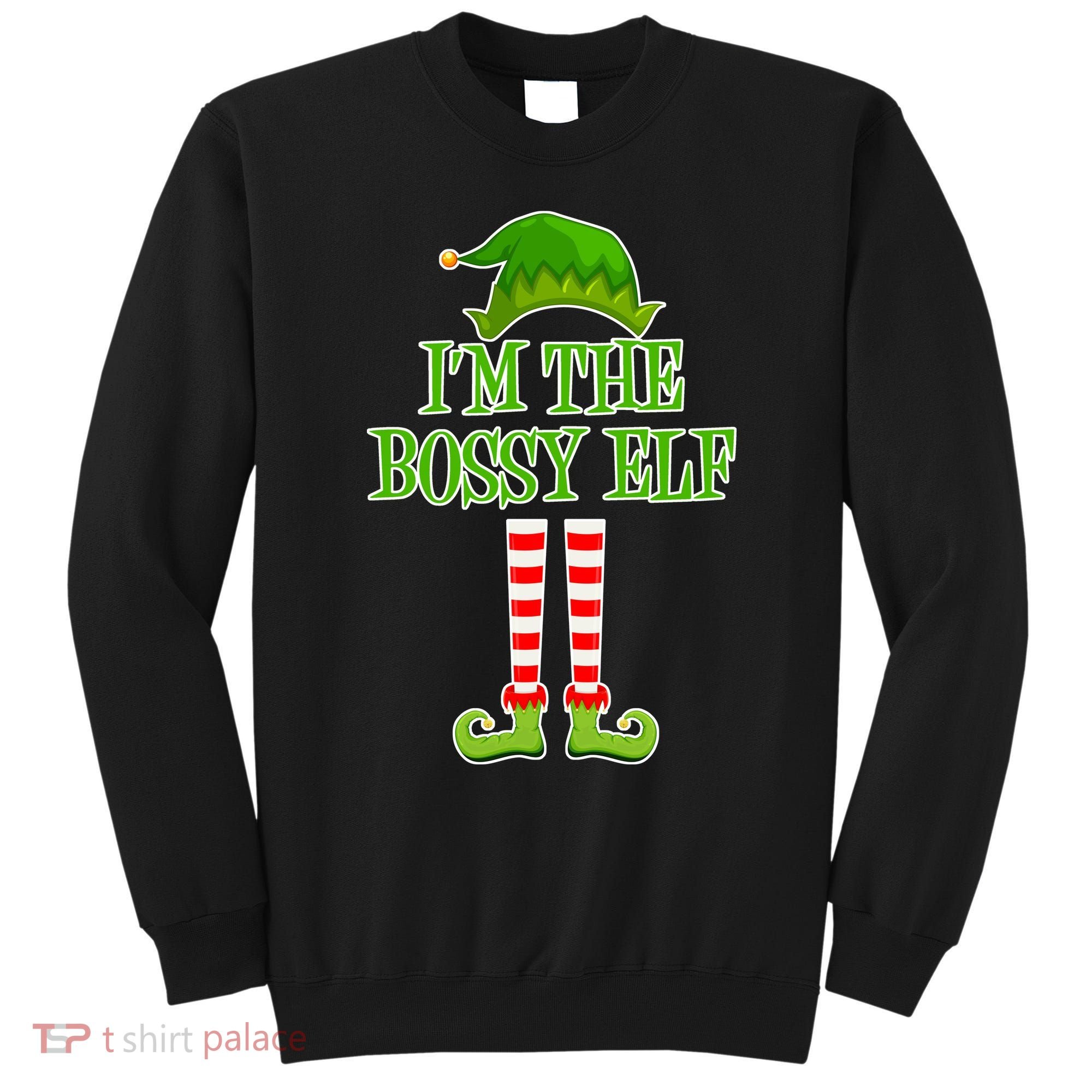 I'm The Bossy Elf Matching Family Christmas Sweatshirt