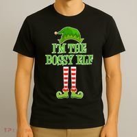 I'm The Bossy Elf Matching Family Christmas T-Shirt thumb 3