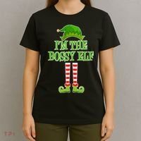 I'm The Bossy Elf Matching Family Christmas T-Shirt thumb 4