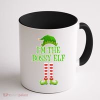 I'm The Bossy Elf Matching Family Christmas Coffee Mug thumb 1