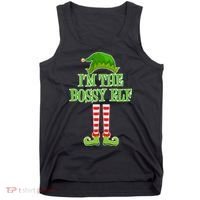 I'm The Bossy Elf Matching Family Christmas Tank Top thumb 0