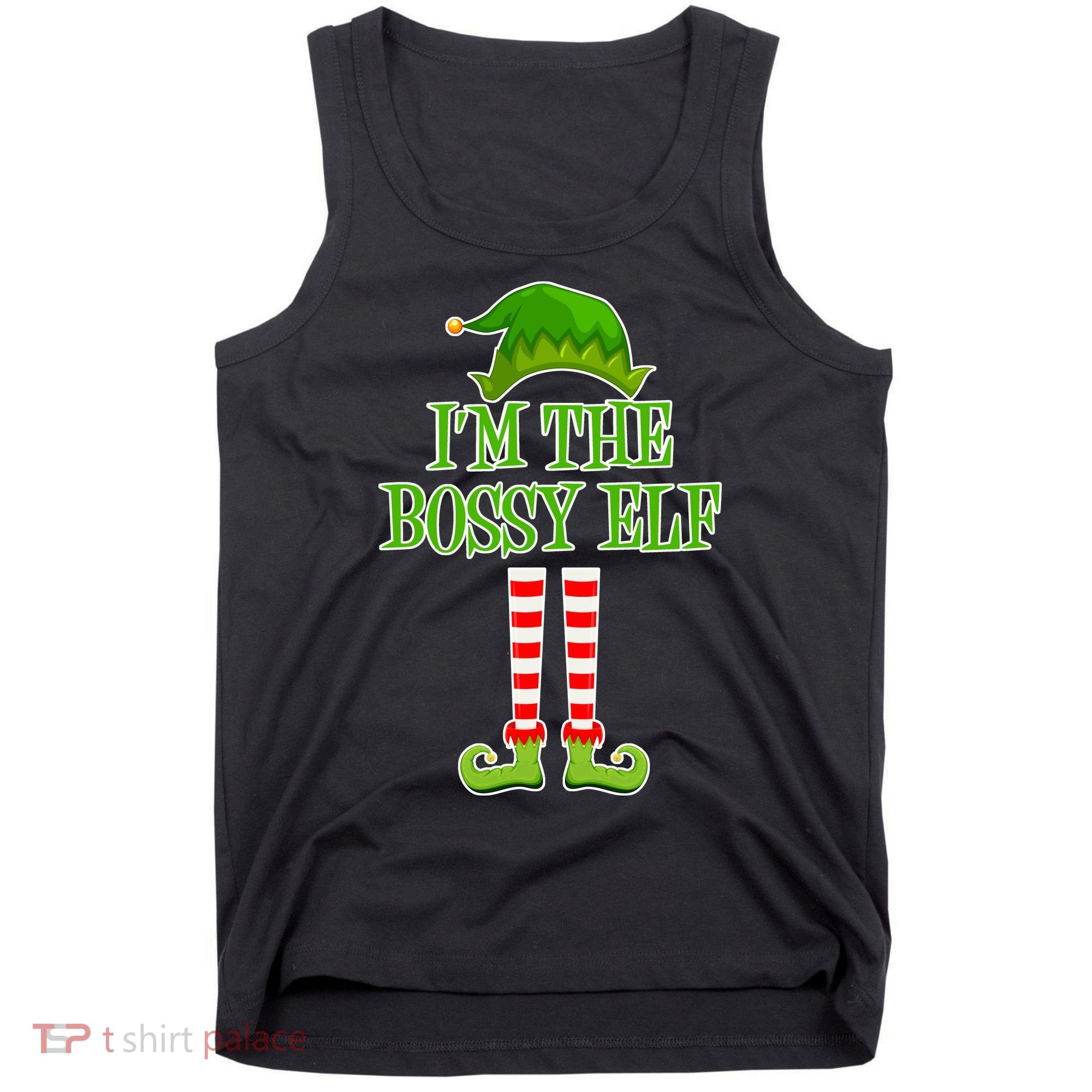 I'm The Bossy Elf Matching Family Christmas Tank Top