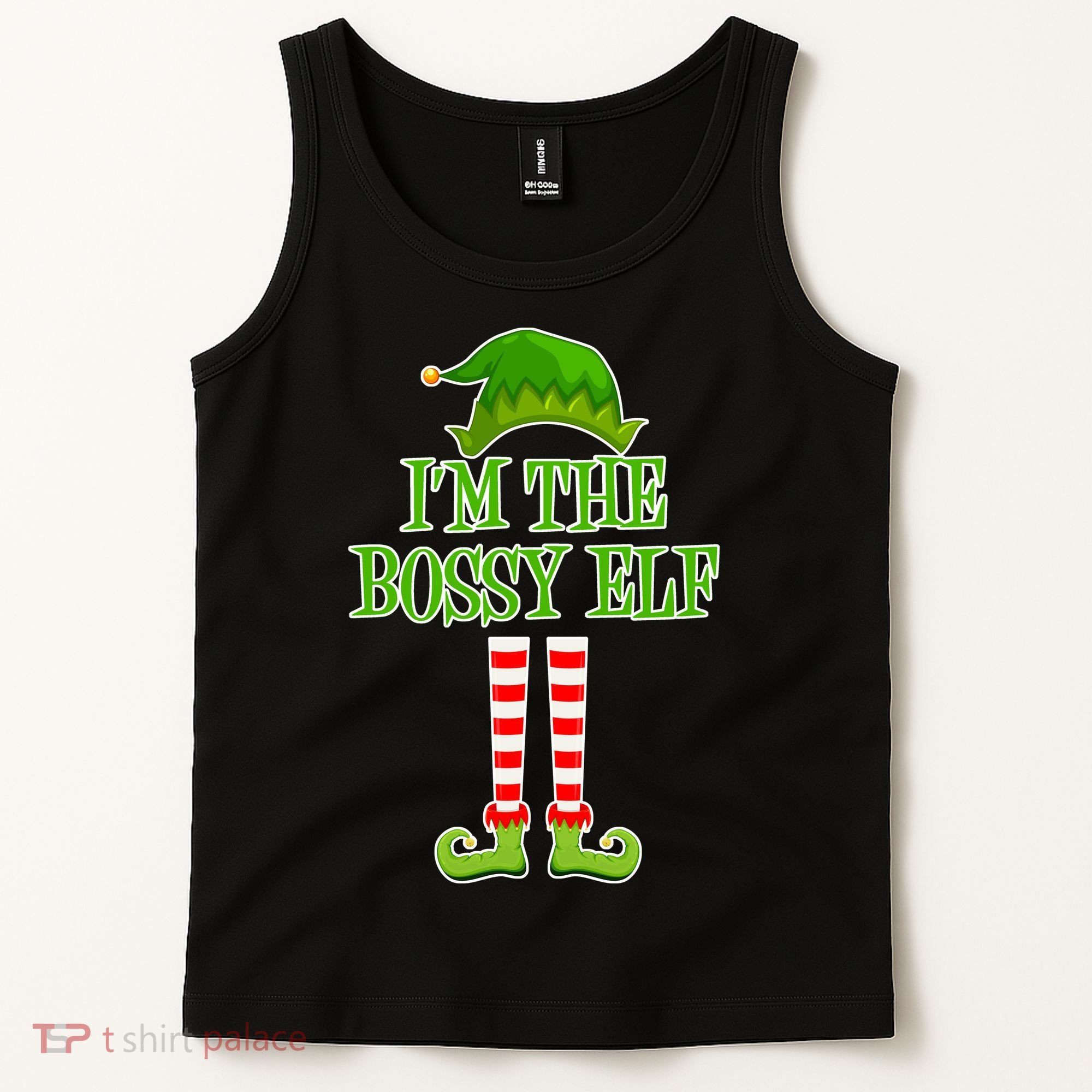 I'm The Bossy Elf Matching Family Christmas Tank Top