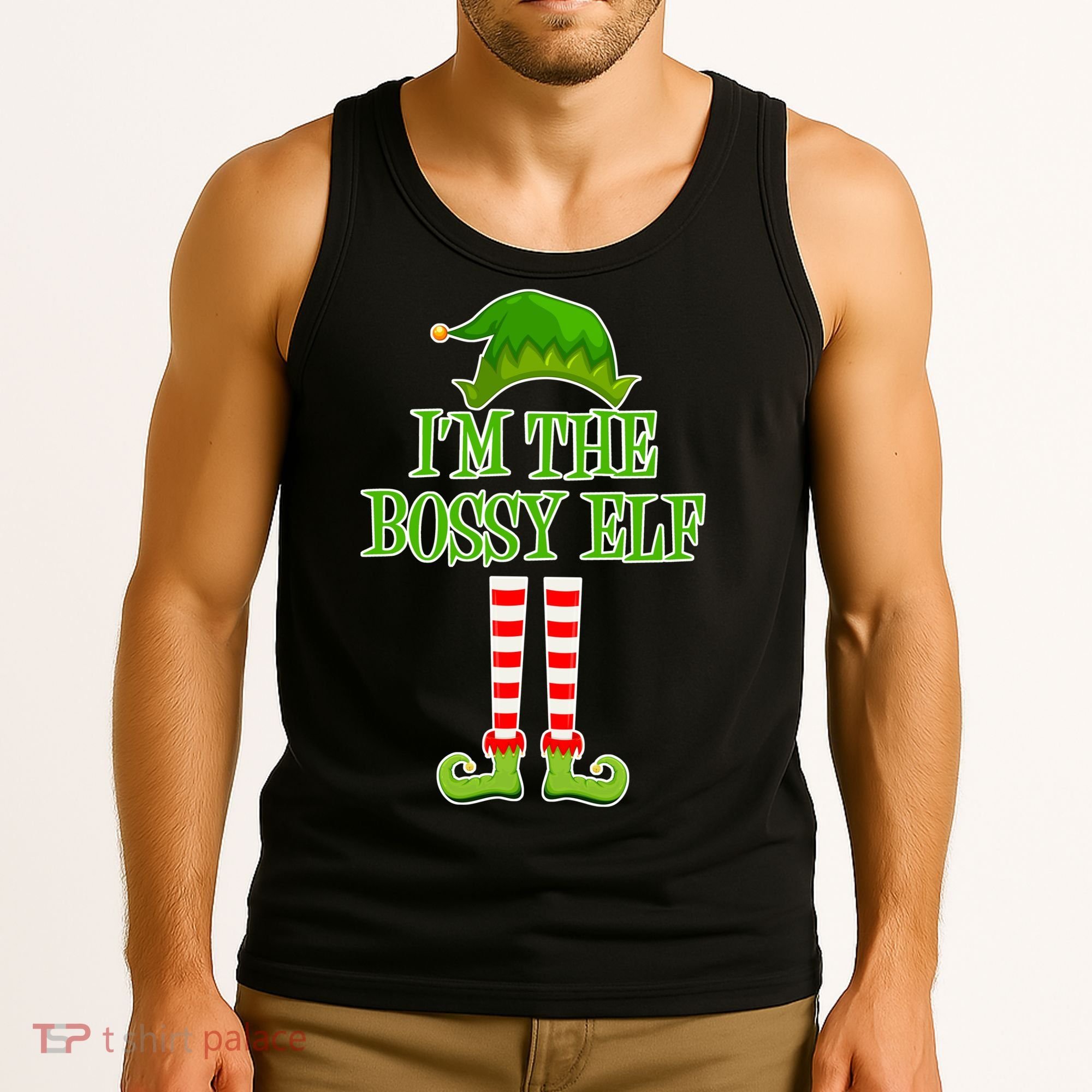 I'm The Bossy Elf Matching Family Christmas Tank Top