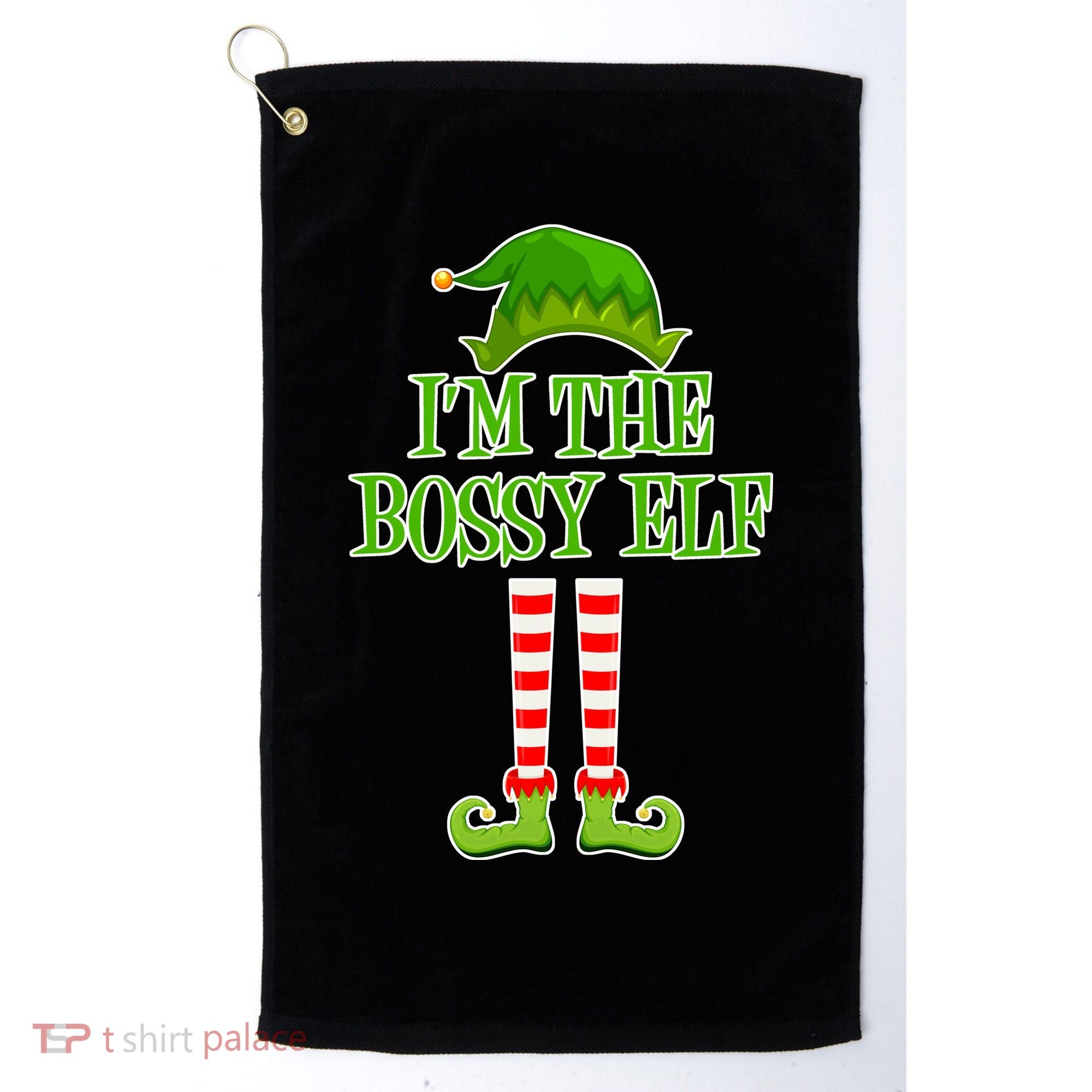 I'm The Bossy Elf Matching Family Christmas Golf Towel