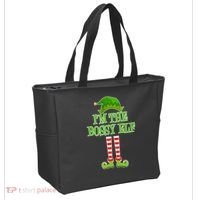 I'm The Bossy Elf Matching Family Christmas Tote Bag thumb 2