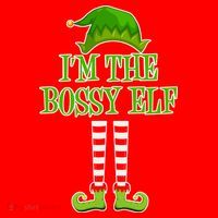 I'm The Bossy Elf Matching Family Christmas Santa Hat thumb 1