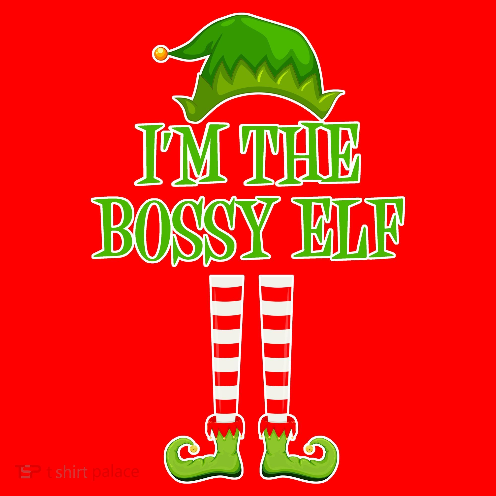 I'm The Bossy Elf Matching Family Christmas Santa Hat