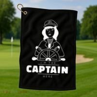 I'm The Captain Here Golf Towel thumb 1