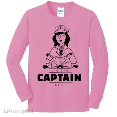 I'm The Captain Here Kids Long Sleeve Shirt