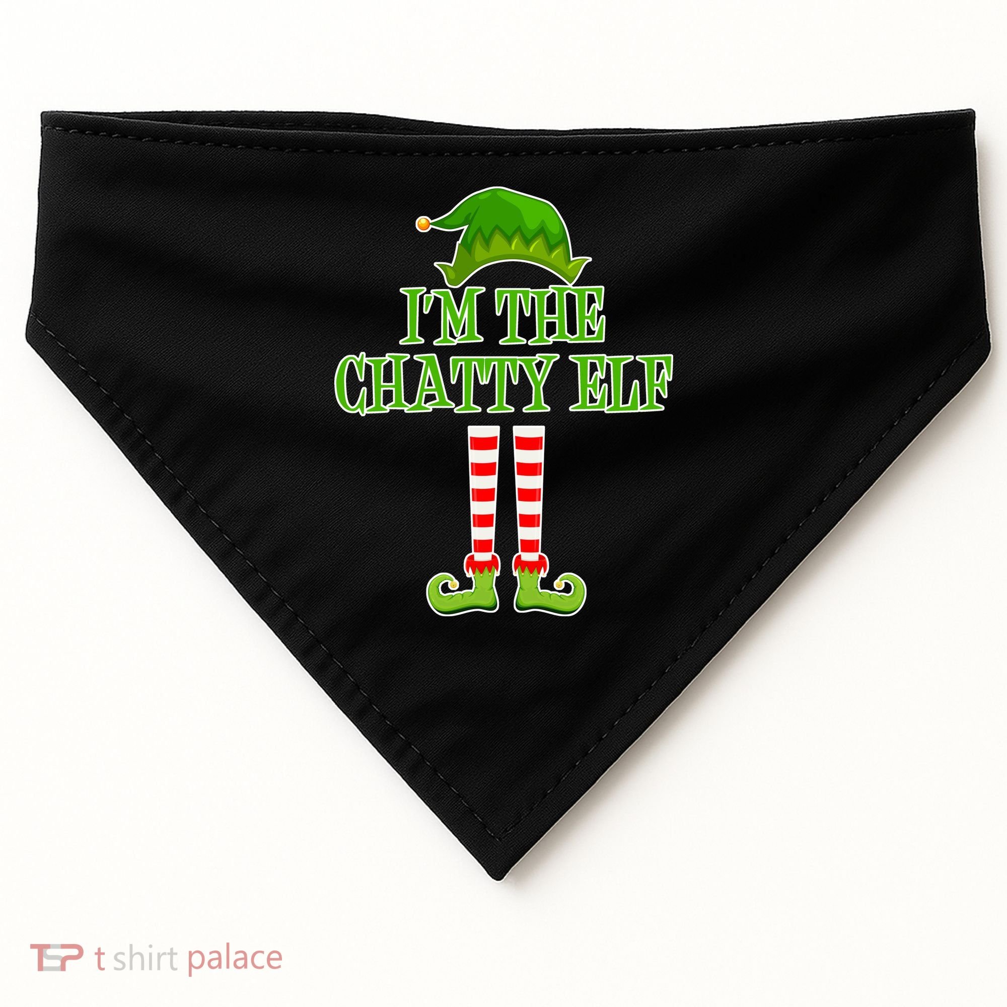 I'm The Chatty Elf Matching Family Christmas USA-Made Doggie Bandana