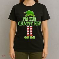 I'm The Chatty Elf Matching Family Christmas T-Shirt thumb 4