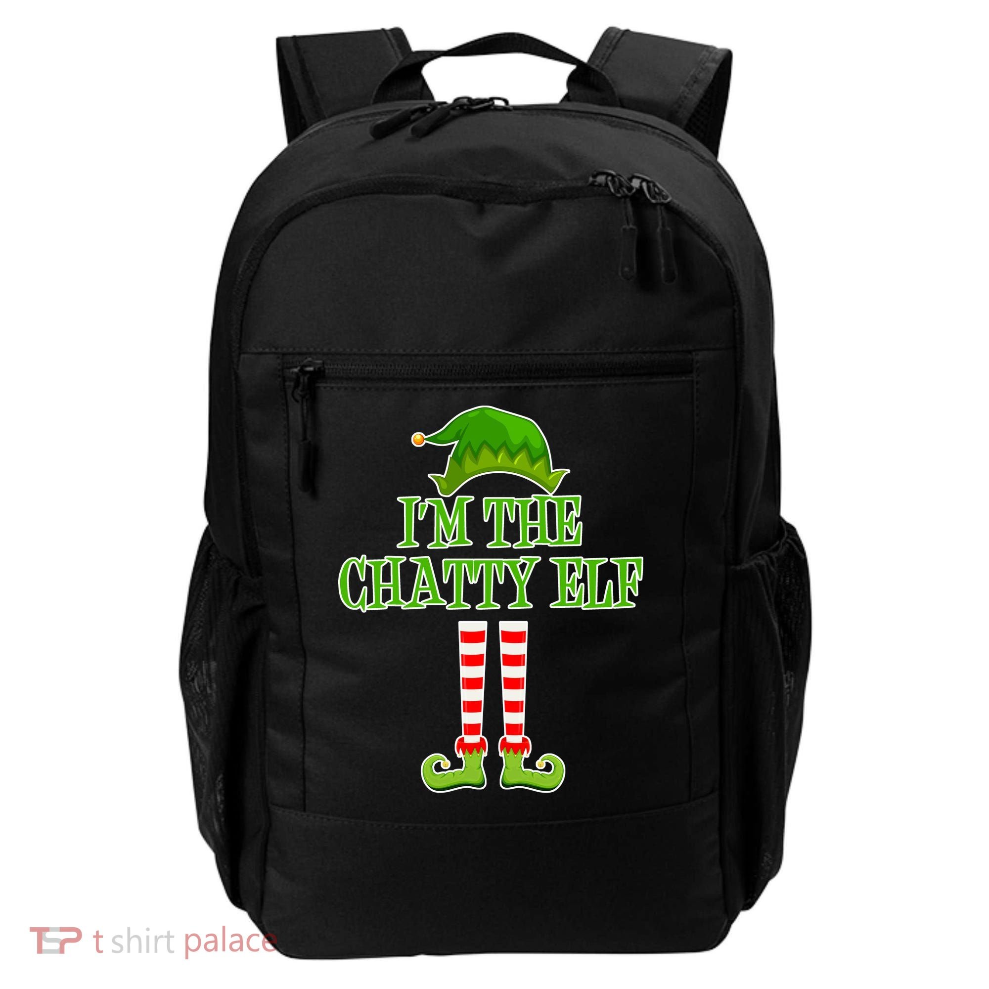 I'm The Chatty Elf Matching Family Christmas Backpack