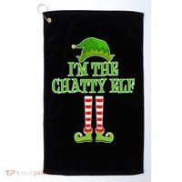 I'm The Chatty Elf Matching Family Christmas Golf Towel thumb 0