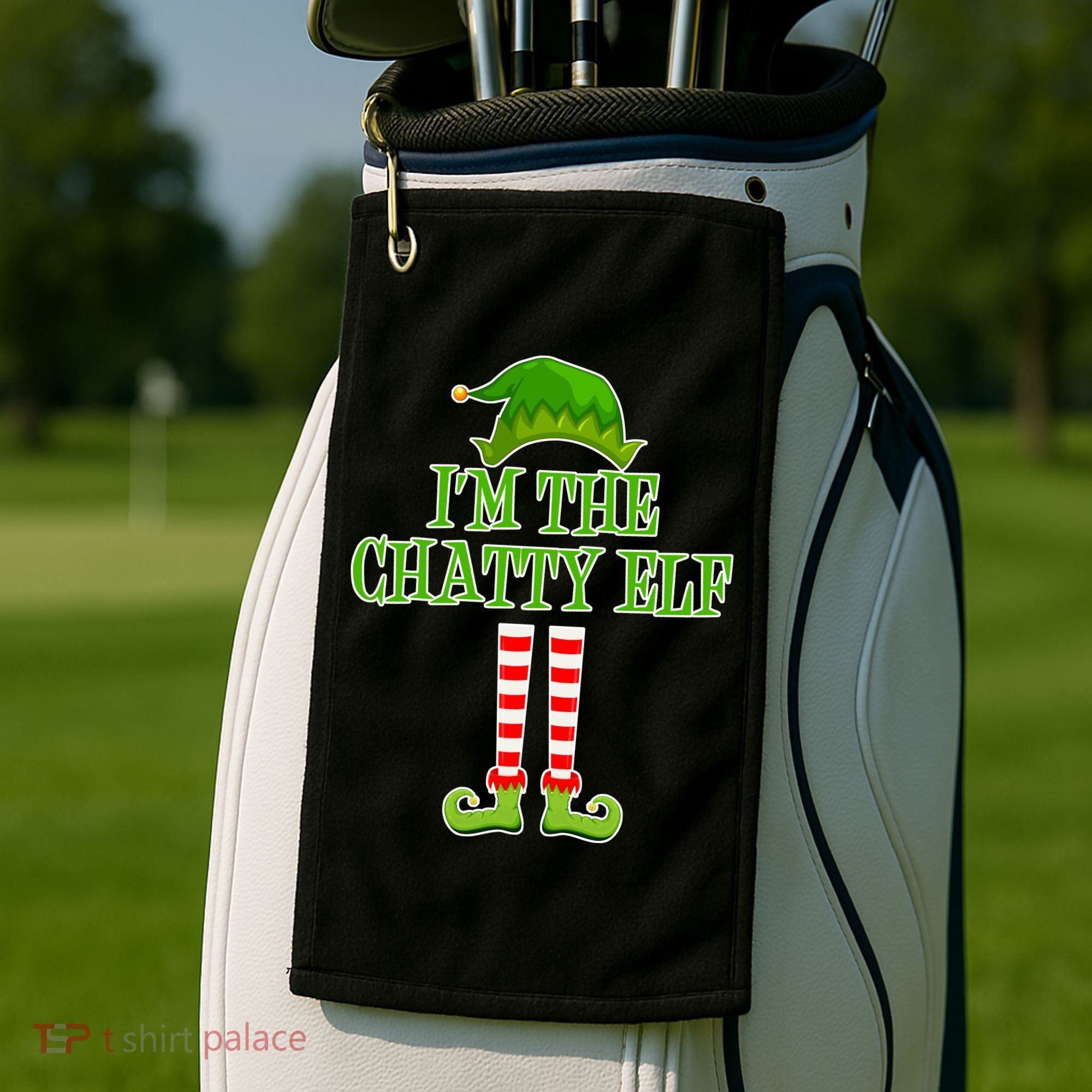 I'm The Chatty Elf Matching Family Christmas Golf Towel