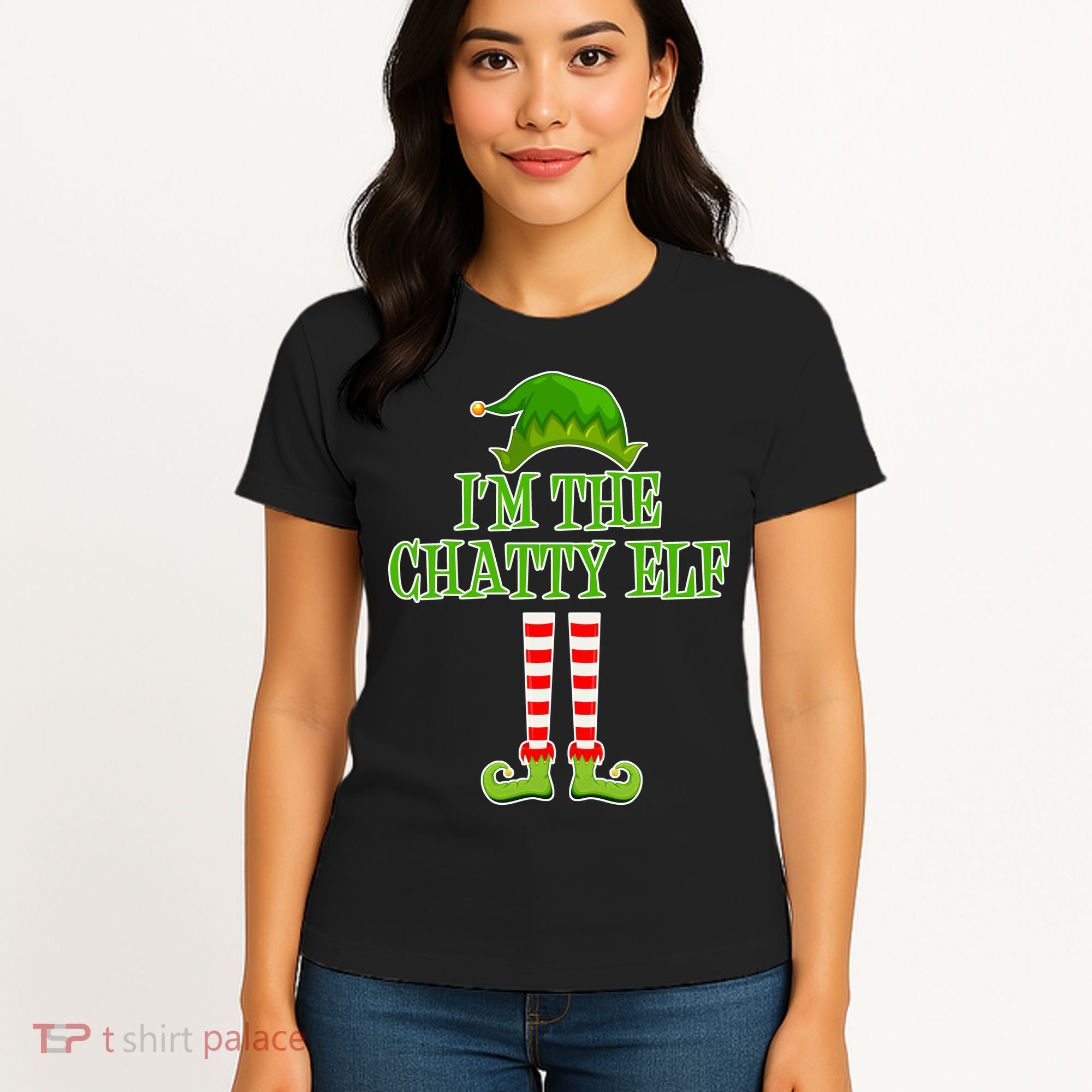 I'm The Chatty Elf Matching Family Christmas Women's T-Shirt