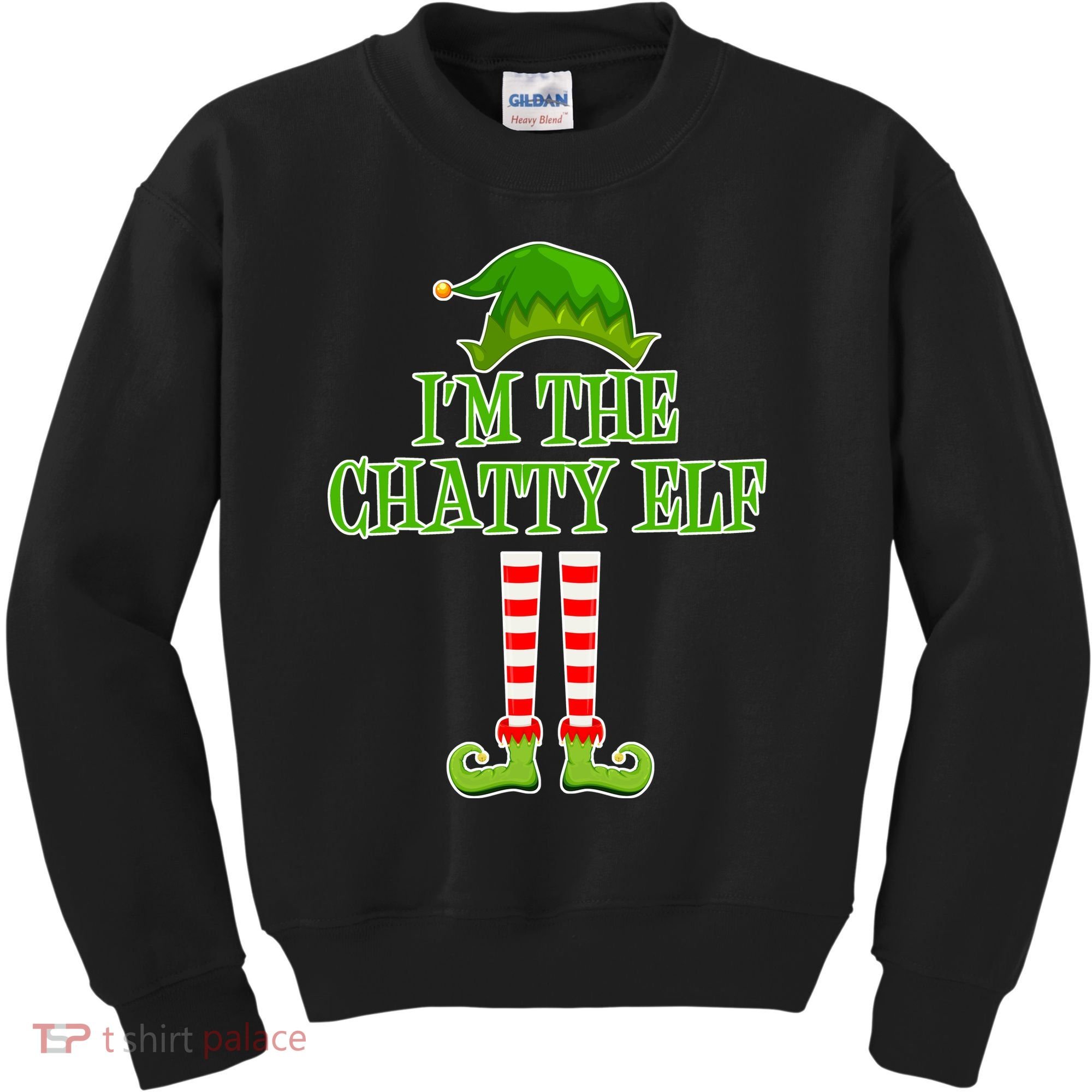 I'm The Chatty Elf Matching Family Christmas Kids Sweatshirt